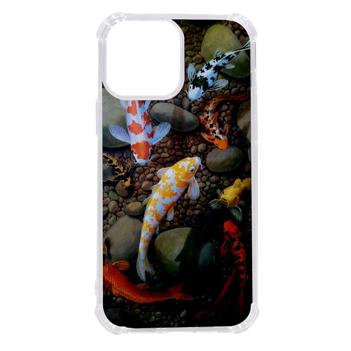 Koi Fish Clown Pool Stone iPhone 13 Pro Max TPU UV Print Case