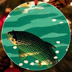 Japanese Koi Fish Uv Print Acrylic Ornament Round