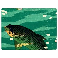 Japanese Koi Fish Two Sides Premium Plush Fleece Blanket (extra Small) by Cemarart