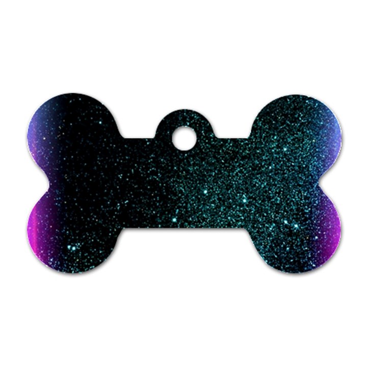 Abstract Effect Gold Led Light Pink Purple Red Dog Tag Bone (Two Sides)