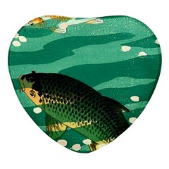 Japanese Koi Fish Heart Glass Fridge Magnet (4 Pack)