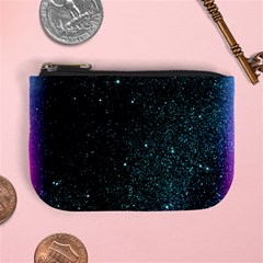 Abstract Effect Gold Led Light Pink Purple Red Mini Coin Purse by Cemarart