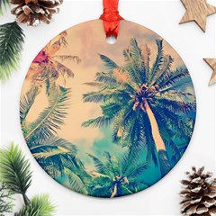 Palm Trees Beauty Nature Clouds Summer Ornament (round) by Cemarart