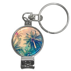 Palm Trees Beauty Nature Clouds Summer Nail Clippers Key Chain by Cemarart