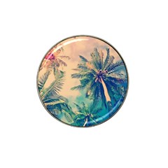 Palm Trees Beauty Nature Clouds Summer Hat Clip Ball Marker (4 Pack) by Cemarart