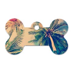 Palm Trees Beauty Nature Clouds Summer Dog Tag Bone (one Side) by Cemarart