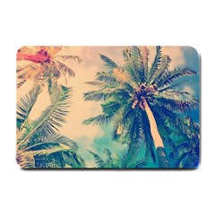 Palm Trees Beauty Nature Clouds Summer Small Doormat by Cemarart