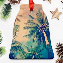 Palm Trees Beauty Nature Clouds Summer Bell Ornament (two Sides) by Cemarart