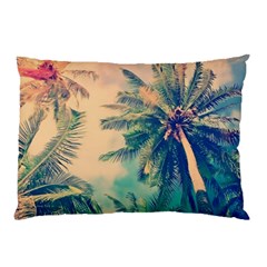 Palm Trees Beauty Nature Clouds Summer Pillow Case (two Sides) by Cemarart