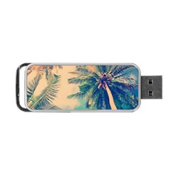 Palm Trees Beauty Nature Clouds Summer Portable Usb Flash (two Sides) by Cemarart