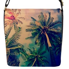 Palm Trees Beauty Nature Clouds Summer Flap Closure Messenger Bag (s) by Cemarart