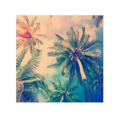 Palm Trees Beauty Nature Clouds Summer Square Satin Scarf (30  X 30 ) by Cemarart