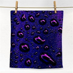 Purple Waterdrops Water Drops Face Towel