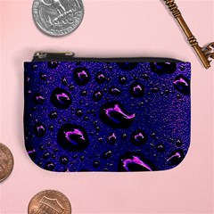 Purple Waterdrops Water Drops Mini Coin Purse