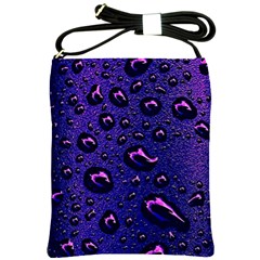 Purple Waterdrops Water Drops Shoulder Sling Bag by Cemarart