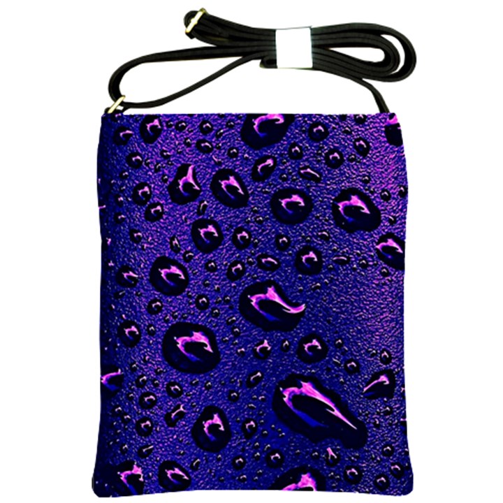 Purple Waterdrops Water Drops Shoulder Sling Bag