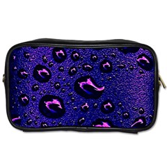 Purple Waterdrops Water Drops Toiletries Bag (two Sides) by Cemarart