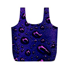 Purple Waterdrops Water Drops Full Print Recycle Bag (m)