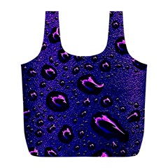 Purple Waterdrops Water Drops Full Print Recycle Bag (l)