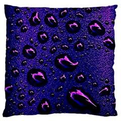 Purple Waterdrops Water Drops Large Premium Plush Fleece Cushion Case (one Side)