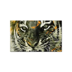 Angry Tiger Animal Broken Glasses Sticker (rectangular) by Cemarart