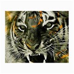 Angry Tiger Animal Broken Glasses Small Glasses Cloth Front