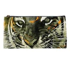 Angry Tiger Animal Broken Glasses Pencil Case