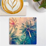 Palm Trees Beauty Nature Clouds Summer UV Print Square Tile Coaster  Front