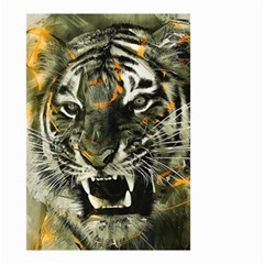 Angry Tiger Animal Broken Glasses Small Garden Flag (two Sides) by Cemarart