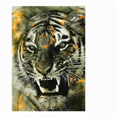 Angry Tiger Animal Broken Glasses Large Garden Flag (two Sides) by Cemarart