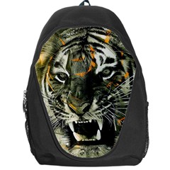 Angry Tiger Animal Broken Glasses Backpack Bag by Cemarart