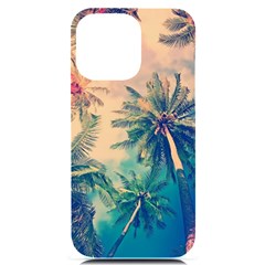 Palm Trees Beauty Nature Clouds Summer Iphone 14 Pro Max Black Uv Print Case by Cemarart