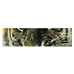 Angry Tiger Animal Broken Glasses Oblong Satin Scarf (16  X 60 ) by Cemarart