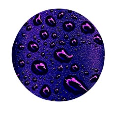 Purple Waterdrops Water Drops Mini Round Pill Box by Cemarart