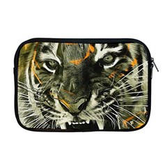 Angry Tiger Animal Broken Glasses Apple Macbook Pro 17  Zipper Case by Cemarart