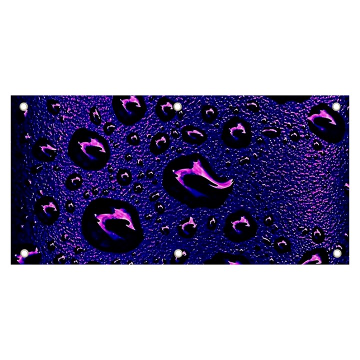 Purple Waterdrops Water Drops Banner and Sign 6  x 3 