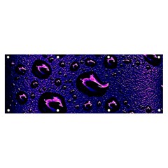 Purple Waterdrops Water Drops Banner And Sign 8  X 3  by Cemarart