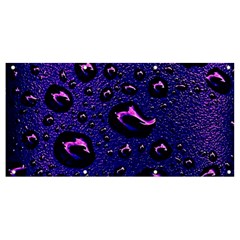 Purple Waterdrops Water Drops Banner And Sign 8  X 4 