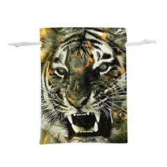 Angry Tiger Animal Broken Glasses Lightweight Drawstring Pouch (s) by Cemarart