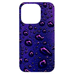 Purple Waterdrops Water Drops Iphone 14 Pro Black Uv Print Case by Cemarart