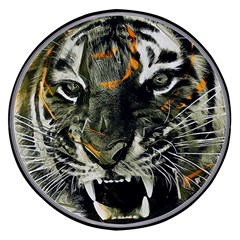 Angry Tiger Animal Broken Glasses Wireless Fast Charger(black)