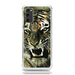 Angry Tiger Animal Broken Glasses Samsung Galaxy S20 6.2 Inch TPU UV Case Front