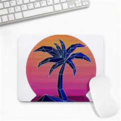 Abstract 3d Art Holiday Island Palm Tree Pink Purple Summer Sunset Water Small Mousepad by Cemarart