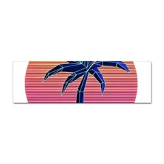 Abstract 3d Art Holiday Island Palm Tree Pink Purple Summer Sunset Water Sticker (bumper) by Cemarart