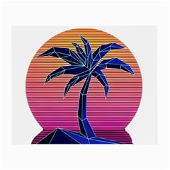 Abstract 3d Art Holiday Island Palm Tree Pink Purple Summer Sunset Water Small Glasses Cloth