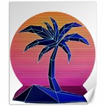 Abstract 3d Art Holiday Island Palm Tree Pink Purple Summer Sunset Water Canvas 20  x 24  19.57 x23.15  Canvas - 1