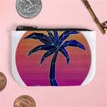 Abstract 3d Art Holiday Island Palm Tree Pink Purple Summer Sunset Water Mini Coin Purse Front