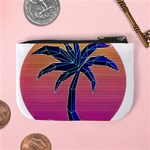 Abstract 3d Art Holiday Island Palm Tree Pink Purple Summer Sunset Water Mini Coin Purse Back