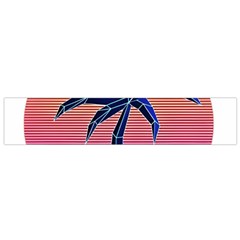 Abstract 3d Art Holiday Island Palm Tree Pink Purple Summer Sunset Water Small Premium Plush Fleece Scarf by Cemarart