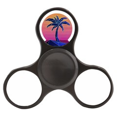 Abstract 3d Art Holiday Island Palm Tree Pink Purple Summer Sunset Water Finger Spinner by Cemarart